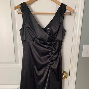 Betsy & Adam Black Satin Cocktail Dress sz 4